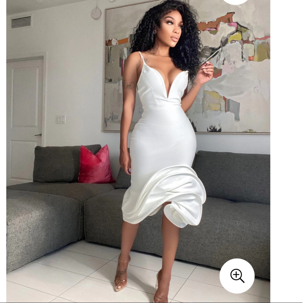 Romantic white midi dress